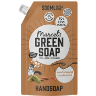 Marcel's Green Soap Handzeep refill sandelhout & kardemom 500 ml