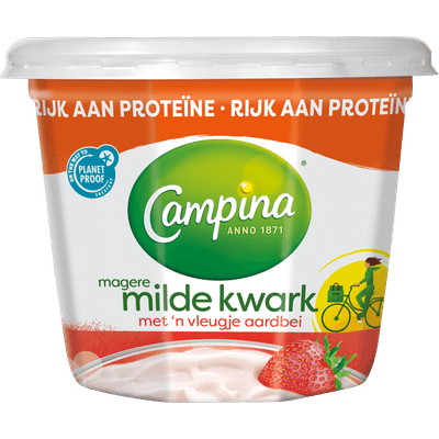Campina Magere kwark aardbei