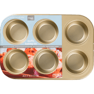 Foto van Non food Bakvorm muffins 26x18.5x3cm goud