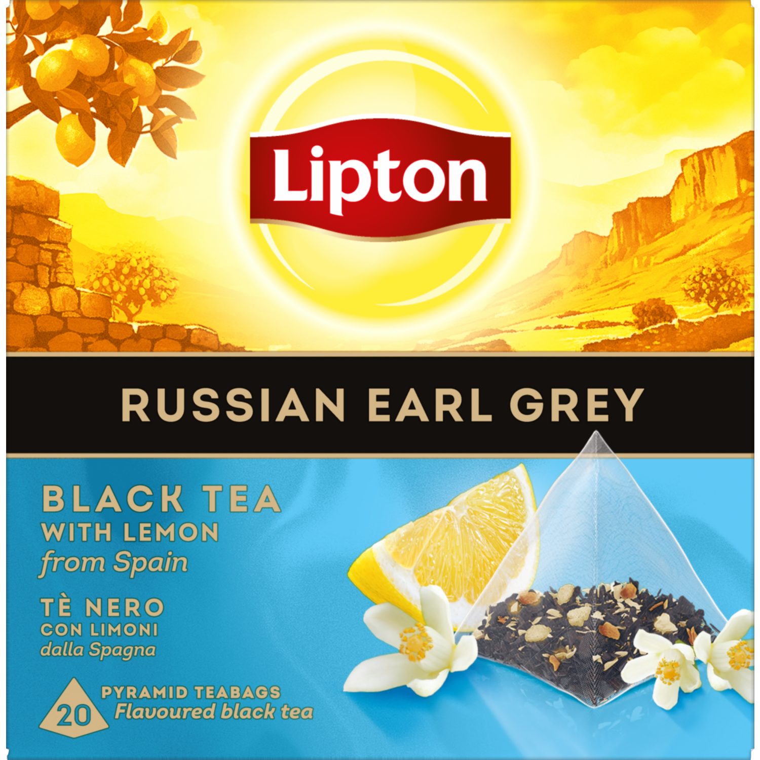 Lipton Zwarte thee Russian earl grey kop 20 zk.