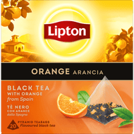 Lipton Zwarte thee orange arancia kop 20 zk. Foto van Lipton Zwarte thee orange arancia kop 20 zk.