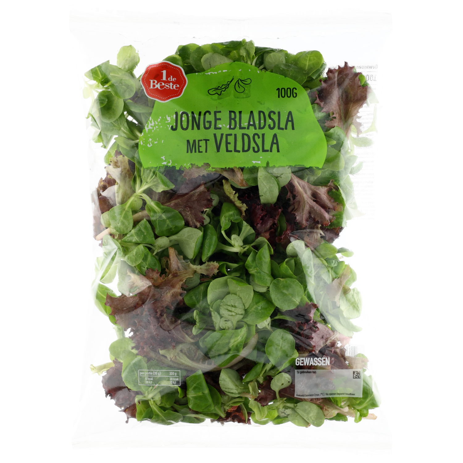 1 de Beste Jonge bladsla met veldsla
