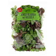 1 de Beste Jonge bladsla met veldsla Foto van 1 de Beste Jonge bladsla met veldsla