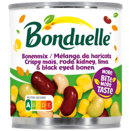 Bonduelle Bonenmix maïs/kidneybonen/limabonen Foto van Bonduelle Bonenmix maïs/kidneybonen/limabonen