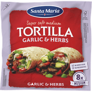 Santa Maria Tortilla garlic-herbs 8 stuks Foto van Santa Maria Tortilla garlic-herbs 8 stuks