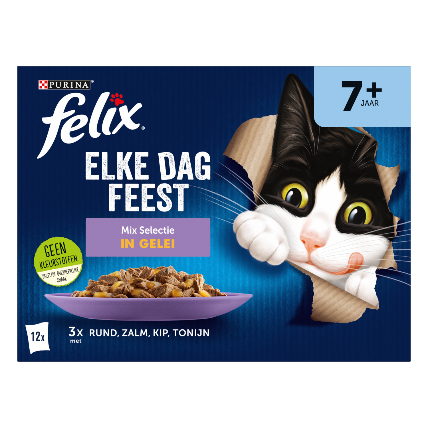 Felix Kattenvoer elke dag feest senior mix selectie gelei 12 stuks
