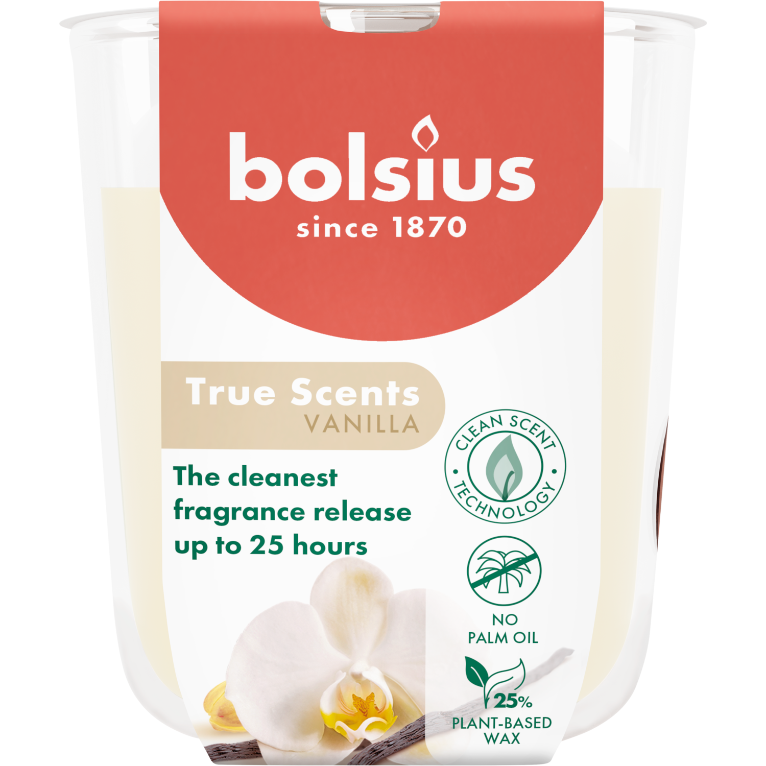 Bolsius Geurglas vanilla 25 uur