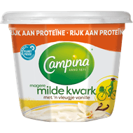 Campina Magere kwark met vanille Foto van Campina Magere kwark met vanille
