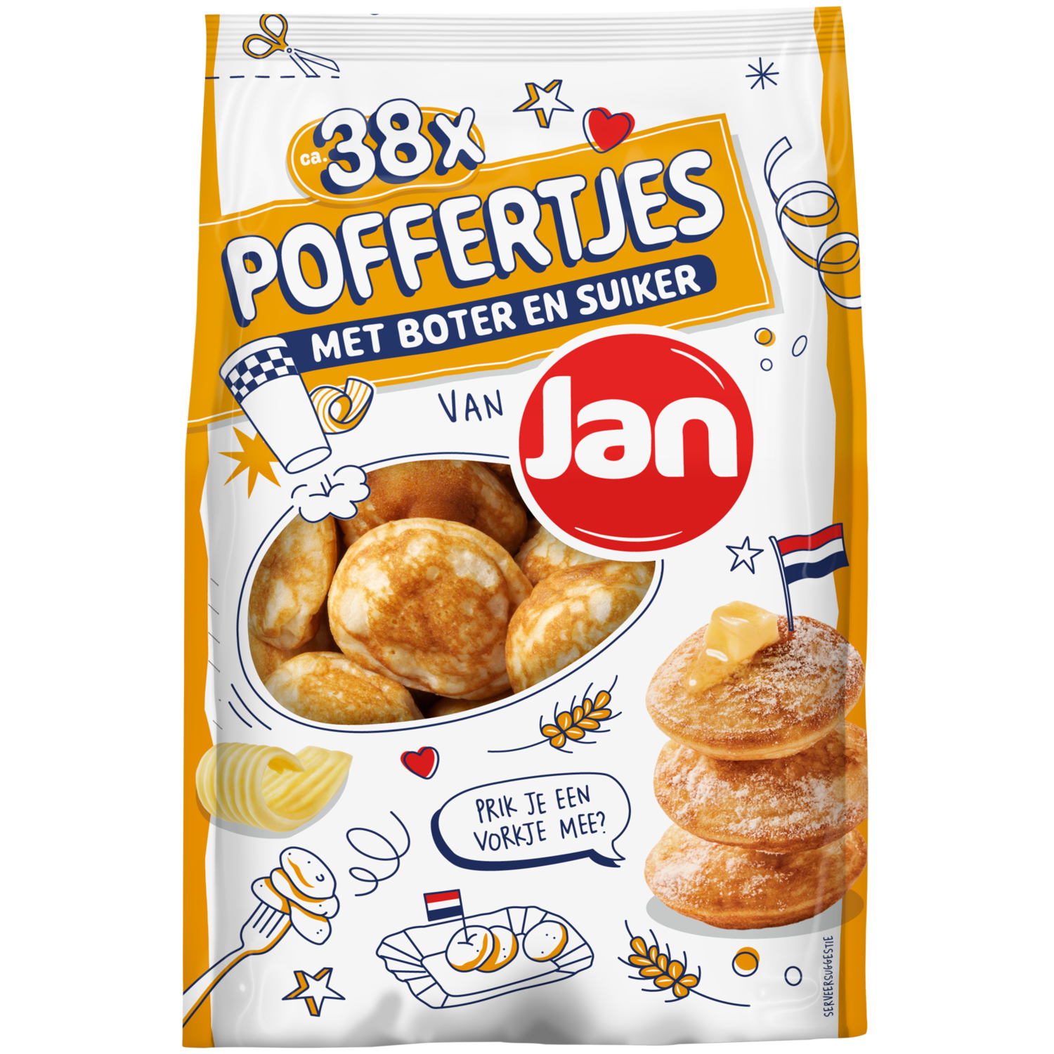 Jan Poffertjes met boter en suiker 38 stuks