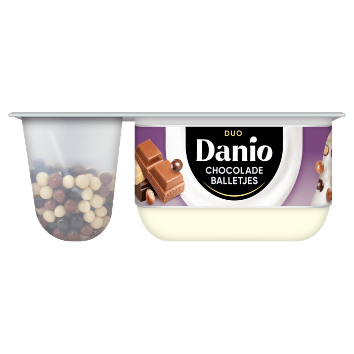 Danio Yoghurt duo chocolade balletjes