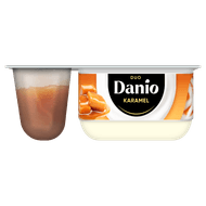 Danio Yoghurt duo met karamelsaus Foto van Danio Yoghurt duo met karamelsaus