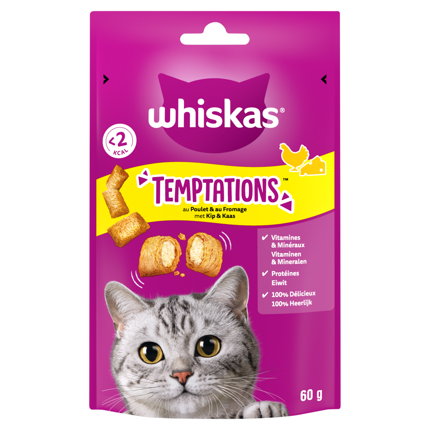Whiskas Kattensnacks temptations kip-kaas