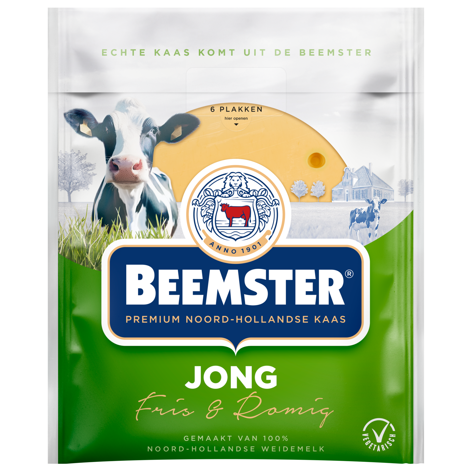 Beemster Jonge kaas 48+ plakken