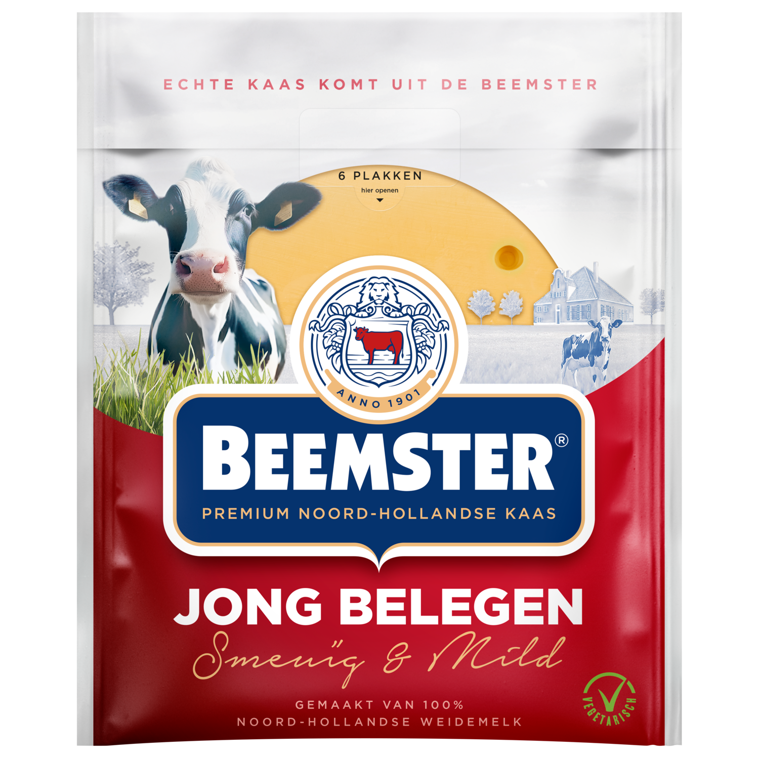 Beemster Jong belegen kaas 48+ plakken