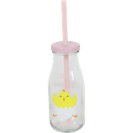 Foto van Glazen drinkfles met rietje