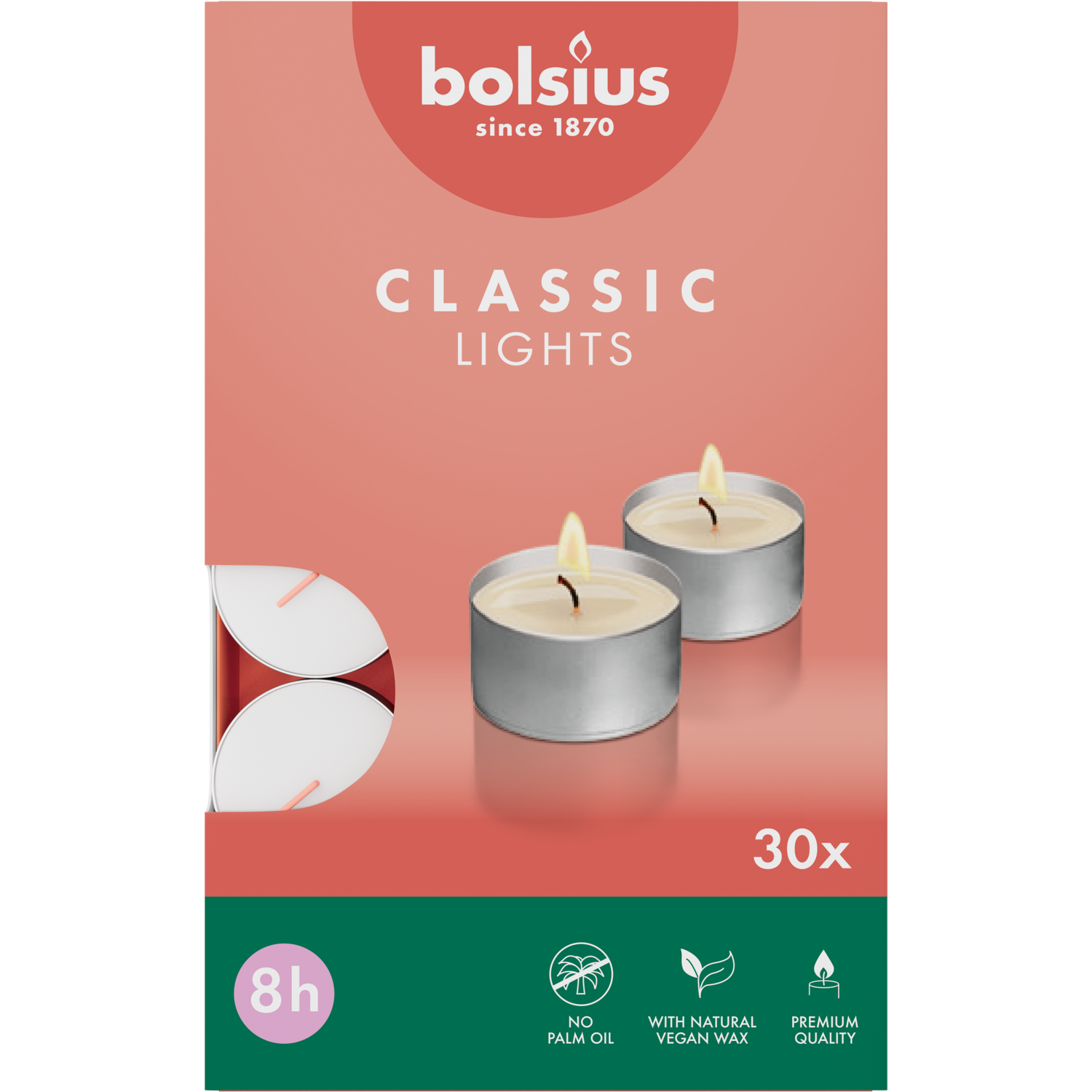 Bolsius Theelichten wit 8 uur