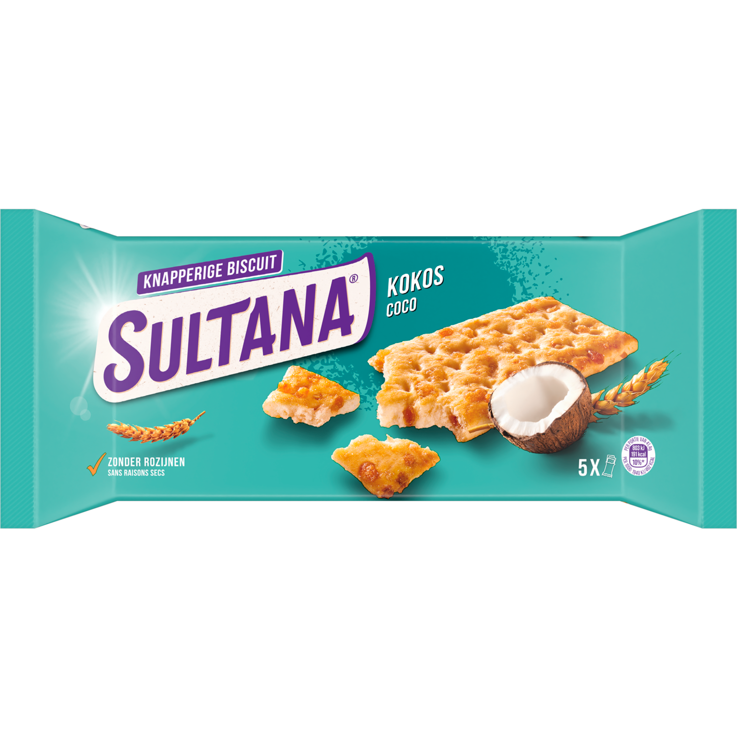 Sultana Knappers kokos 5x 3st.