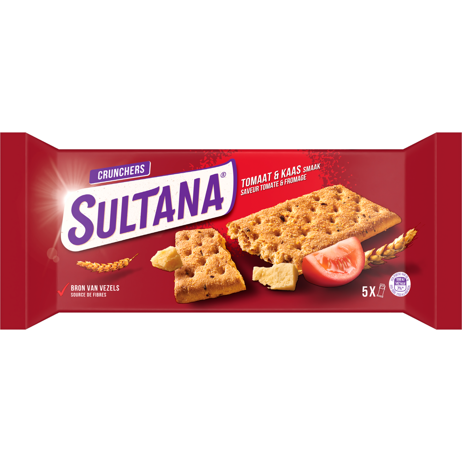 Sultana Crunchers kaas & tomaat 5x 3st.