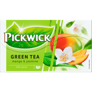 Pickwick Groene thee mango & jasmine 20 zk. Foto van Pickwick Groene thee mango & jasmine 20 zk.
