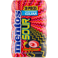 Foto van Mentos Sour gum strawberry 28 st.