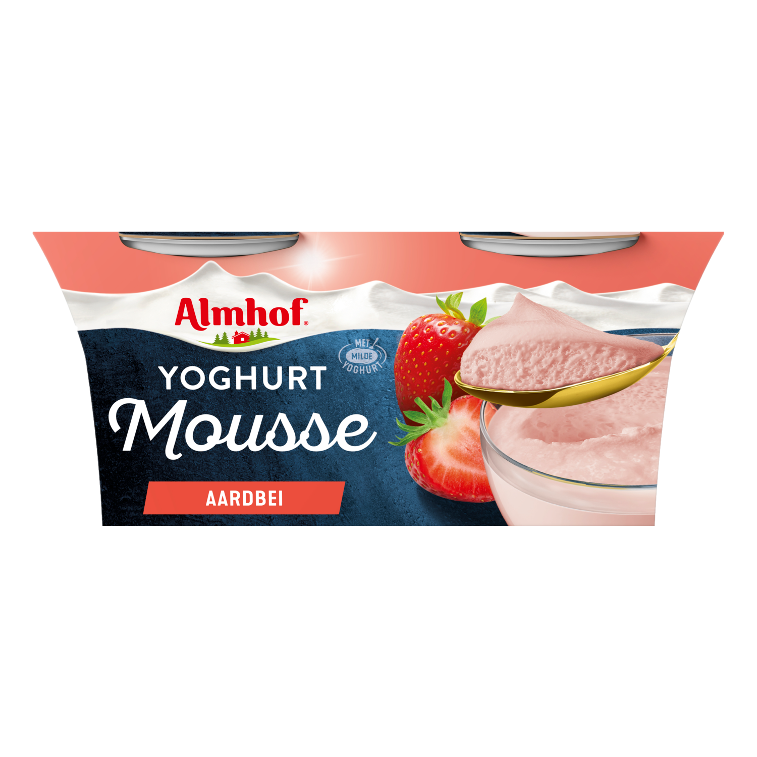 Almhof Yoghurt mousse aardbei 2 st.