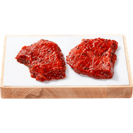 Foto van Vleeschmeesters Actie rundersteak alm gemarineerd 3 st.