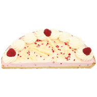 Foto van Vlaai half witte chocolade frambozen