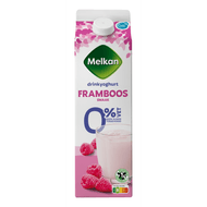 Melkan Zuiveldrink framboos 0% vet Foto van Melkan Zuiveldrink framboos 0% vet
