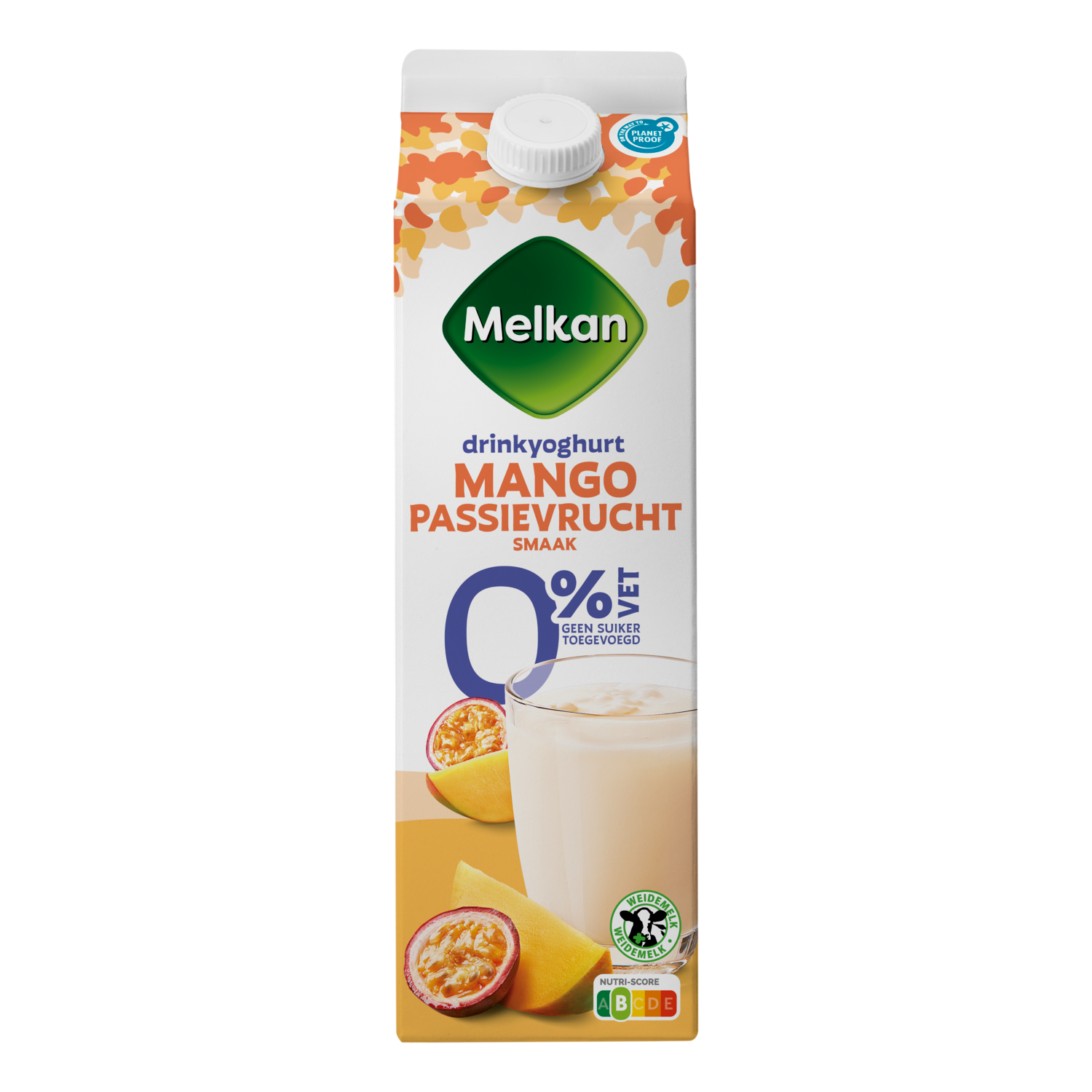 Melkan Zuiveldrink mango-passievrucht 0% vet