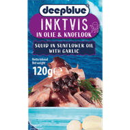 Foto van Deepblue Inktvis stukken in olie met knoflook
