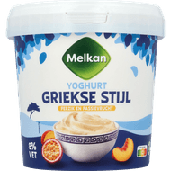 Foto van Melkan Yoghurt griekse stijl perzik-passievrucht