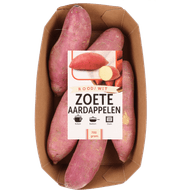 Zoete aardappelen rood-wit Foto van Zoete aardappelen rood-wit