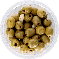 Bits & Bites Olijven knoflook groen Foto van Bits & Bites Olijven knoflook groen