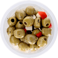 Bits & Bites Olijven met zachte kaas Foto van Bits & Bites Olijven met zachte kaas