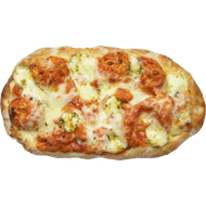 Foto van Vers afbak Wood fired pinsa tomato mozzarella pesto