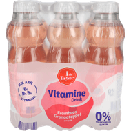1 de Beste Vitamine drink 0% framboos granaatappel 6 st. Foto van 1 de Beste Vitamine drink 0% framboos granaatappel 6 st.