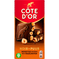 Côte d'Or Bloc chocoladereep puur hazelnoten Foto van Côte d'Or Bloc chocoladereep puur hazelnoten