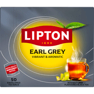 Lipton Zwarte thee rich earl grey kop 50 zk. Foto van Lipton Zwarte thee rich earl grey kop 50 zk.
