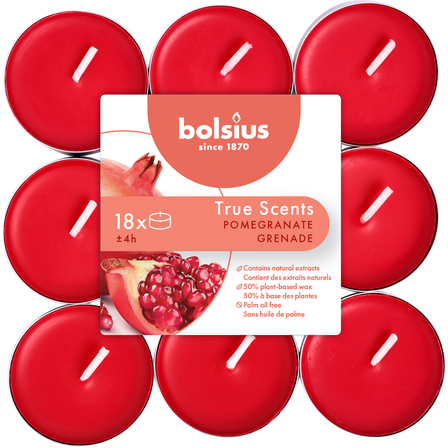 Bolsius True Scents geurtheelichten Pomegranate rood