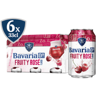 Bavaria Fruity rose bier alcoholvrij 6x33cl Foto van Bavaria Fruity rose bier alcoholvrij 6x33cl