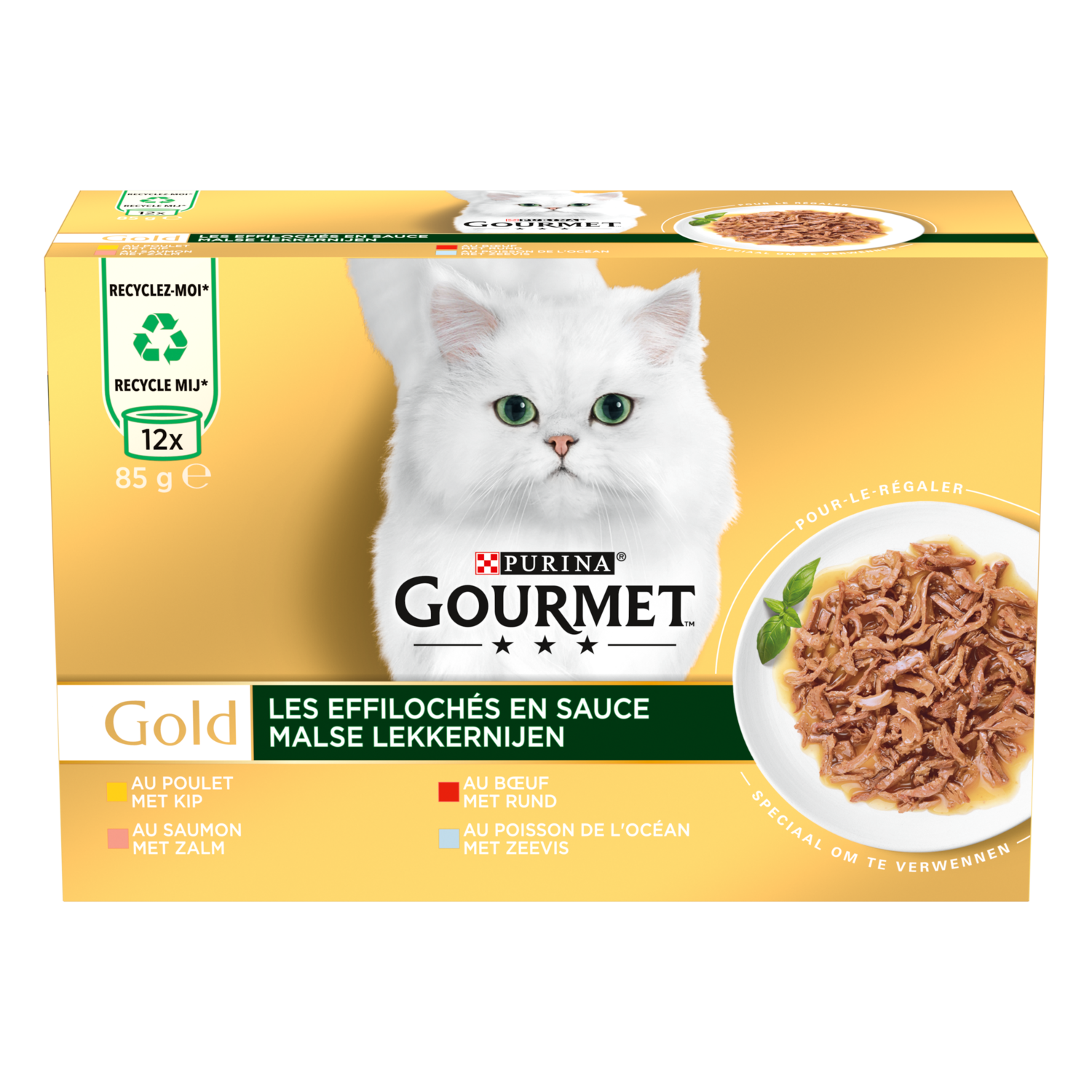 Gourmet Gold malse lekkernijen kip zalm rund zeevis 12x