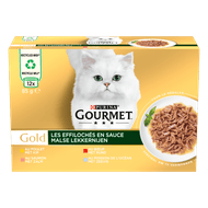 Gourmet Gold malse lekkernijen kip zalm rund zeevis 12x Foto van Gourmet Gold malse lekkernijen kip zalm rund zeevis 12x