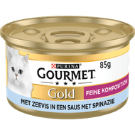 Gourmet Gold luxe mix met zeevis in spinaziesaus Foto van Gourmet Gold luxe mix met zeevis in spinaziesaus