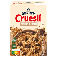 Quaker Cruesli cookies & cream Foto van Quaker Cruesli cookies & cream