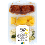 Daily Chef Bloemkool aardappelen met gehaktballen Foto van Daily Chef Bloemkool aardappelen met gehaktballen