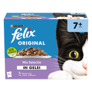 Felix Pouch senior nat chunks in jelly 12 stuks Foto van Felix Pouch senior nat chunks in jelly 12 stuks