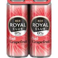 Foto van Royal Club Pink grapefruit 0% 4 x 25cl