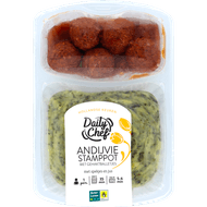 Daily Chef Andijvie stamppot met gehaktballetjes Foto van Daily Chef Andijvie stamppot met gehaktballetjes