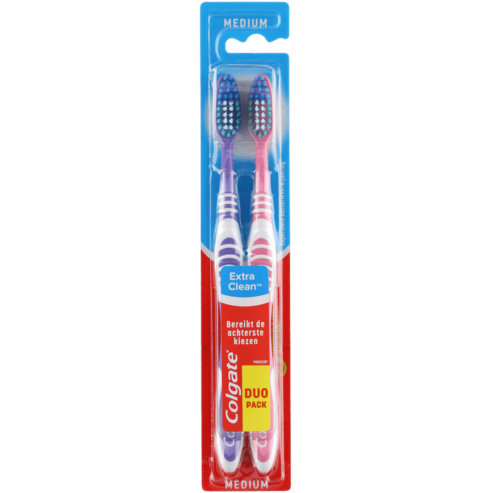 Colgate Tandenborstel extra clean 2 stuks