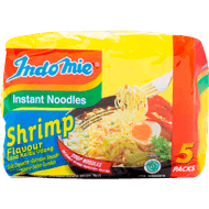 Indomie Noodles shrimp 5 stuks Foto van Indomie Noodles shrimp 5 stuks